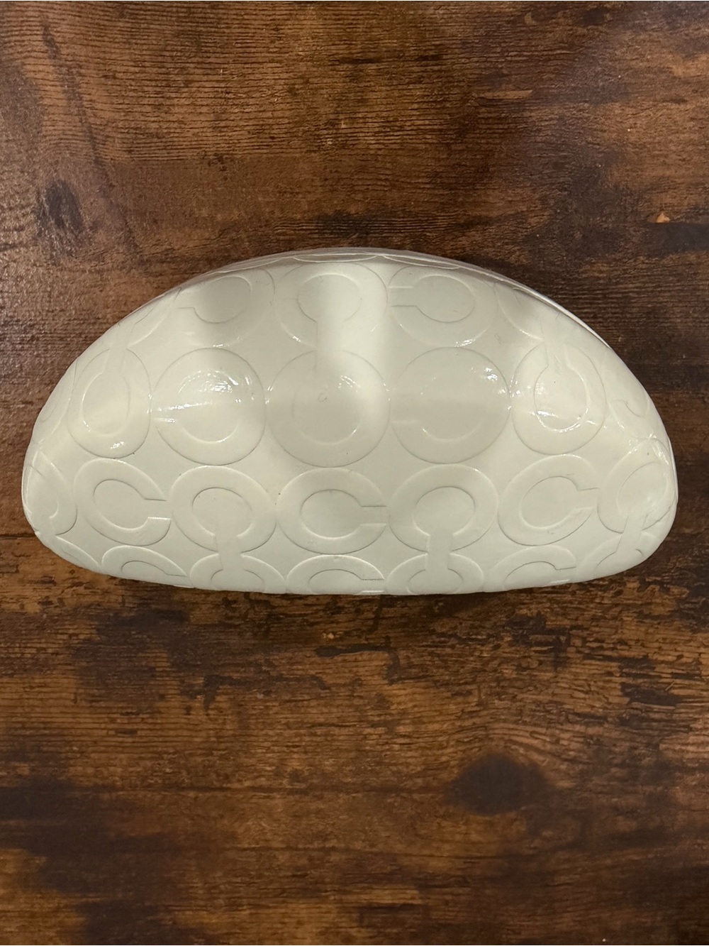 Coach White Embossed Logo Sunglasses Case